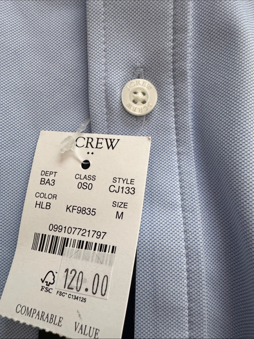 J. Crew Performance Light Blue Men's Dress Shirt